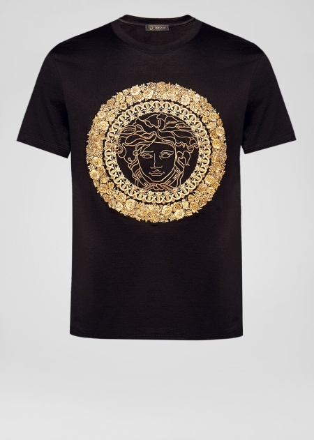 Tricouri Versace Versace Embroidered Medusa Barbati | PNEURZF-36